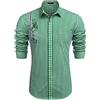 COOFANDY Camicia Trachten da Uomo vestibilità Regolare Camicia Moderna Oktoberfest Camicia a Quadretti per Il Tempo Libero Camicia Trachten Scozzese per Uomo Verde XL