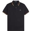 Fred Perry Slim Fit Twin Tipped Polo M3600, Nero , XL
