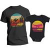 t-shirteria Coppia Maglietta e Body Neonato - Femminuccia - Coordinato - T-Rex - Dinosauro - Neonata - papà - Bimba Saurus - Rex - Festa del papà - Festa papà Regalo
