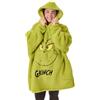 The Grinch Coperta Oversize con Cappuccio Grinch per Adulti | Pullover indossabile con Personaggio Animato Festivo da Uomo e Donna Unisex VUddie | Maglione Verde Taglia Unica con Tasca