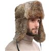 YEKEYI - Cappello Trapper Invernale, Cappello Russo in Pelliccia per Uomo e Donna con Finta Pelliccia di Coniglio, Cappello Aviatore con Paraorecchie Antivento, 01-kaki, Taglia unica
