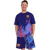 Get Trend FC Barcelona Pigiama Uomo Estivo Set Morbido Pigiami Corti Cotone Calcio Abbigliamento da Casa Regalo Uomo (3XL, Blu Barcelona)