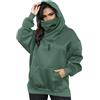 Covisoty Donna Felpa con Cappuccio Pile con Sciarpa Cotone Morbido Pullover | Oversize Hoodie Casual Autunno Inverno Vestiti