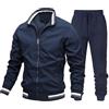 Generico Tuta da uomo primaverile e autunnale, set da 2 pezzi, giacca patchwork + pantaloni da jogging