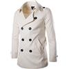KSFBHC Trench Coat Uomo Primavera Autunno Doppio Bresed Trench Coat Uomo Abbigliamento Abbigliamento Medio E Long Giacche Cappotto Cappotto (Color : Beige, Size : Medium)