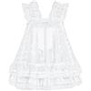 Satini Lingerie Raso Femminuccia Babydoll Balze con Volant Pizzo Sottoveste Negligee Cosplay Indumenti da Notte Abito (Bianco - Bianco, XL)