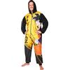 Dragon Ball Z Pigiama Intero Uomo con Cappuccio, Pile Tuta Intera - Regalo Uomo (Nero/Giallo, 2XL)