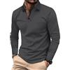 Comilaka Uomo Polo Casual Manica Lunga Poloshirt Top Golf Maglietta Cotone Colori a Contrasto Autunno Inverno Classico