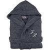 Cieffepi Home Collections SOLO MIO BASIC Accappatoio personalizzato unisex adulto con cappuccio in spugna di puro cotone (XXL, Antracite)