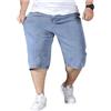 duhapy Pantaloncini lunghi da uomo, in denim, taglie forti, estivi, casual, da uomo, con tasche, taglie forti, pantaloni cargo, a, 8XL