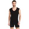 FINN Maglietta Intima Business Uomo Senza Maniche con Scollo a V - Maglia Sottogiacca in Originale Tessuto Lenzing® Modal - La Canottiera Perfetta sotto Camicia e Abito Nero 3XL