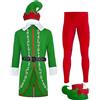 Generisch Elfo Costume da uomo Natale Xmas Vestito Babbo Natale Cosplay Costume Merry Christmas Self Set di abbigliamento per feste Performance