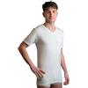 New Day intimo eccezionale Made in Italy- 3 Maglie Intime per Uomo (con Collo Tondo o Collo a V) Manica Corta in Caldo Cotone Invernale (V/Bianco,3)