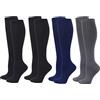 Zingso Calze a compressione per donne uomini, 2 paia di calze al ginocchio 20-25mmHg calze a compressione per sport, atletico, edema, diabetico, vene varicose, viaggi, Nero Blu Grigio, Large/X-Large