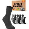 sockenkauf24 Calze Diabetici Uomo 47-50 Nero Grigio senza Elastico Cotone senza Cucitura 10 Paia