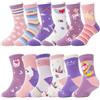 ANTSANG Bambine Piccole Bambine Calze con Grip per Bambini Non Scivolanti/Antiscivolo Calze Crew a Righe con Motivo Unicorno di Cotone Regalo