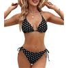 Genfien Costume da Bagno Donna Due Pezzi Bikini Set Halter | Reggiseno Bikini Top Triangolo Tanga,Brasiliano,Beachwear,Swimwear,Costumi da Mare