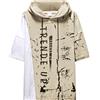 KENAIJING Maglietta con Cappuccio Uomo Felpa Patchwork Maniche Corte | Cotone traspirante, cappuccio regolabile, stampa frontale e tasca pratica, stile street per l'estate maschile