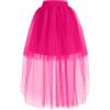Generic 2026 Carnevale Donne Alla Moda Mezza Gonna Taildress Mesh Tutu Sexy Anteriore Breve Posteriore Lungo, Rosa acceso, Taglia unica