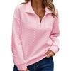 Generic Maglione Senza Cappuccio da Donna in Rilievo Tinta Unita con Mezza Zip per l'Autunno e l'Inverno - Felpa Oversize Lunga (RD2, XXXL)