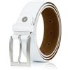 Lindenmann Genuine Leather Belt Men/Belts for Men, Farbe/Color:bianco, Size US/EU:Waist Size 37.5 L EU 95 cm
