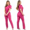 L6NqIAG Divise per assistenti Sanitari Uniformi mediche da Donna Slim Fit, Accessori for Infermieri, Camici Dottore, Pantaloni con Fiocco e Ricamo, Clinica odontoiatrica(Rose Red,S)