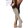 FALKE No. 9 M Kh cotone al ginocchio tinta unita 1 paio, Calzini lunghi Uomo, Beige Wheat Melange 4087, 43-44