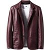 Sunnyuk Giacca Pelle Lunga Uomo, Vintage Elegante Cappotto in Ecopelle, Primaverile Nero Borchie Casuale Maniche Lunghe Giubbotto in Pelle, Invernale Marrone Aderente Impermeabile alla Moda Giubbino
