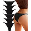 FINETOO 6er Pack Brazilian Slip Damen Baumwoll Unterwäsche Frauen Set Brasilien Slips Sport Hipster Sexy Panties Unterhose Mehrpack S-XL