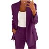 Richymfa Completo da Cerimonia Donna Curvy Elegante Tailleur con Pantaloni e Giacca Maniche Lunghe Completa Taglie Forti Business Suit e Lavoro Completi di Pantaloni e Blazer Due Pezzi Per Matrimoni e Feste