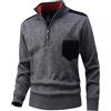 CoXuantion Maglione da Uomo 1/4 di Zip Pullover in Pile Maglia Collo Alto Invernale Cardigan Casual Leggero Solido Maglione Lunga Lavorata a Giubbetto Tenere Caldo Giacca M,Grigio