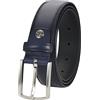 Lindenmann Suit Leather Belt Men, Suit Belt Men 35 mm wide, Belt Suit Men, full cowhide navy, Farbe/Color:blu, Size US/EU:Bundweite 100 cm Gesamtlänge 115 cm W 39.5 XL