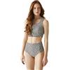 Regatta Orla Kiely - Costume da bagno da donna, reversibile, due pezzi, motivo floreale, Fiore di gelsomino nero, 46