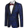 COOFANDY Giacca da uomo Casual Blazer Paisley Retro Jacquard Suit Stampa Floreale Smoking Un Pulsante Cappotti Eleganti Giacca da Cena Chic