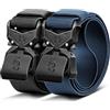 KEMISANT Cintura Tattica 2 Pack, Cintura Uomo Militare Lavoro 38MM,Fibbia Metallo Sgancio Rapido,2Pacchetto-Nero/Blu Violaceo2740,125cm/38-42vita regolabile