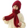 Jelaqmot All-in-One Knit Hat & Scarf, Integrated Ear Protection Windproof Cap Scarf for Women Men Winter Outdoor Warmth