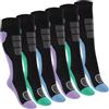 Footstar Calze termiche per bambini Calzettoni da esterno (6 paia) Calze invernali colorate, pastello, 35-38