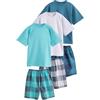 NEXT Ragazzo Confezione da 3 Pigiami Corti a Quadri Purple/Teal/Blue 9 Anni