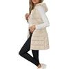 Achimlt Piumino Smanicato Donna Cappotto Invernale, Lungo Imbottito Piumino Donna con Zip Frontale e Tasche Funzionali, Caldo Giubbotto Senza Maniche Gilet per Autunno Inverno (Beige, S)