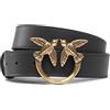 Pinko Love Berry Simply H3 Belt Vite, Cintura Donna, Z99q_nero-antique Gold, XS