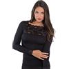 Leo Corsetteria Maglia Sottogiacca Donna Manica Lunga Girocollo Ampio Cotone Modal Aderente Rosso 3XL