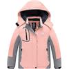 Wantdo Montagna Giacca Sci Bambina Impermeabile Giubbotto | 10000mm Impermeabile, Traspirante, Antivento, Fodera in pile, Cappuccio rimovibile, 3 Tasche con zip, Snowboard, Sci &Outdoor