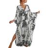 L-Peach Maxi Abito da Spiaggia da Donna Copricostume da Bagno Kaftano Lungo Vestito Kimono Mare Spiaggia