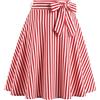 WERFORU Gonna midi da donna anni '50, gonna a pois rockabilly, vintage, linea A swing, gonna a pieghe con cintura, S