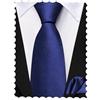 Hi-Tie Set di cravatte per ragazzi da 8 a 10 cravatte in seta per bambini da 8 a 11 anni, cravatta e tasca quadrata per matrimonio, Marina Militare