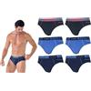Navigare 6 Slip Uomo in Offerta, Mutanda Elasticizzata in Cotone, Varie Fantasie e Modelli (IT, Testo, XL, Regular, Regular, 1599 Slip)