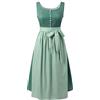 Duohropke - Abito Tradizionale Da Donna Dirndl Midi, Set Completo Di Dirndl Stile Retró Per Oktoberfest, Con Grembiule Tradizionale, Taglia S, Colore Verde Chiaro