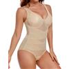 UMIPUBO Body Contenitivo Modellante Donna Pancia Piatta Shapewear Bodysuit Body Mesh Shapewear Dimagrante Intimo Snellente Shaper V Collare Sexy Bustier Spallacci Larghi (Pelle, M)