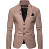 Generic Giacca da uomo casual slim fit con bottoni blazer stand colletto alla coreana leggero Business Dress cappotti sportivi