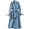 Generic Giacche da donna UK Inverno Zip Up Manica Lunga Cappotti invernali con tasche Streetwear Giacca da volo leggera Giacca lunga imbottita con cappuccio Trench Coat, Blu, S